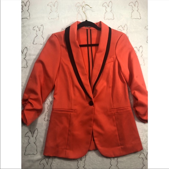 Charlotte Russe Jackets & Blazers - Peach Tuxedo Blazer w/ Black Trim NWT